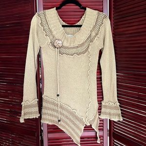 Boston Proper brown asymmetric sweater